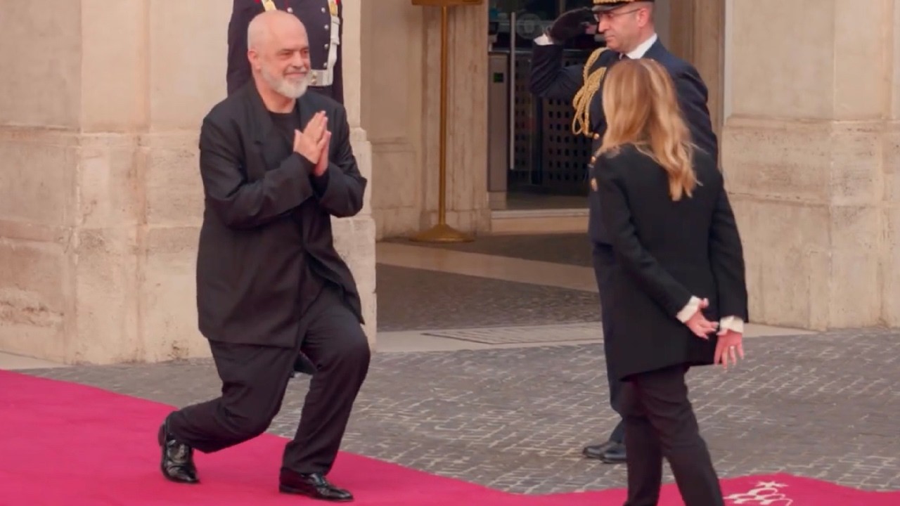 GIORGIA MELONI RICEVE A PALAZZO CHIGI IL PRESIDENTE ALBANESE EDI RAMA