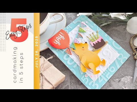 CARDMAKING IN 5 EASY STEPS | Create a Cute Classic Pooh Birthday Card