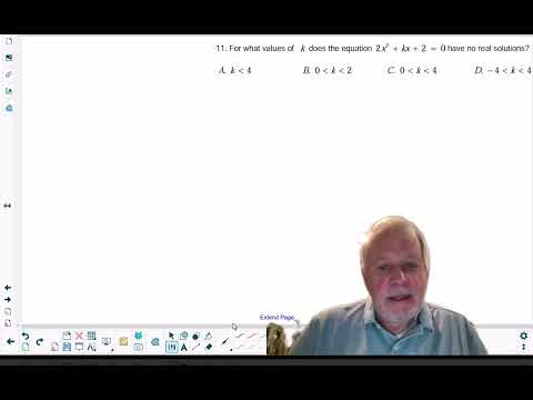 11 ACT 2026 when does 2x^2 + kx + 2 = 0 have no real solutions? More at bit.ly/act2026tr