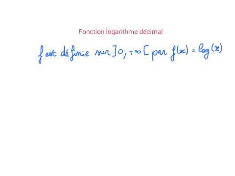 Fonction logarithme décimal (résumé)