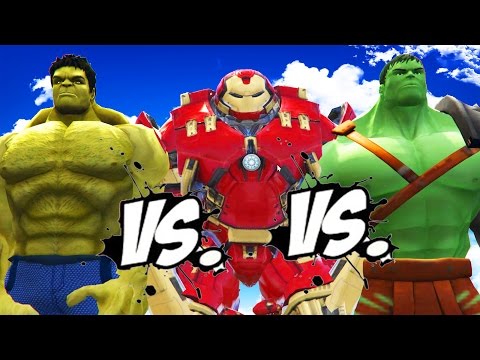 GLADIATOR HULK vs HULK vs HULKBUSTER - EPIC SUPERHEROES BATTLE