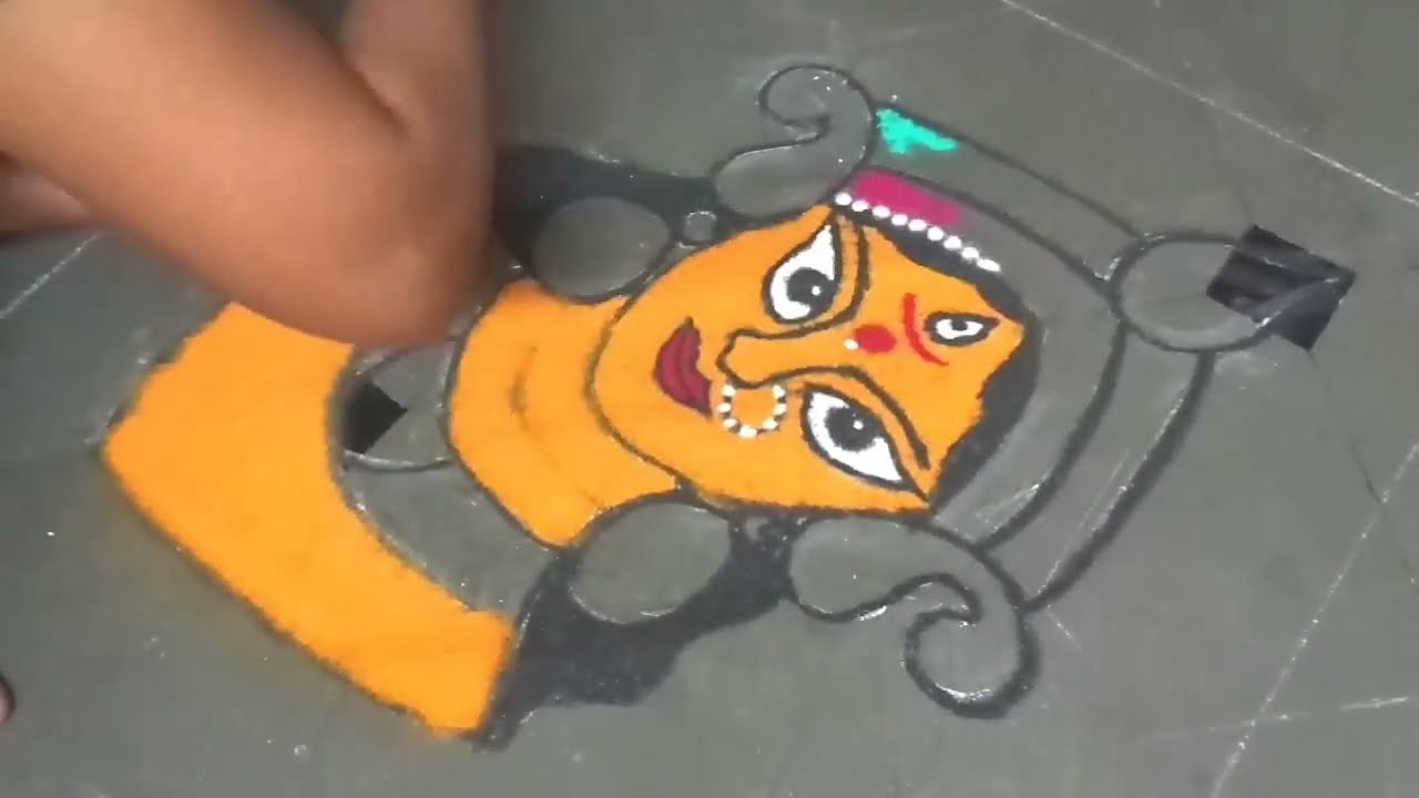 colourful navaratri hindu festival rangoli design by latest rangoli