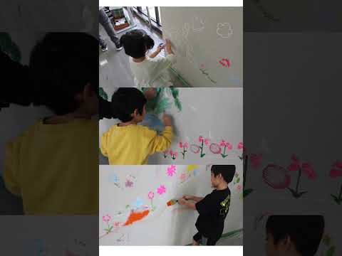 こども達と一緒にウォールアート制作 #shorts