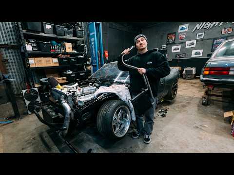 2JZ swap into Nissan S13 — clutch and BMW gearbox installation