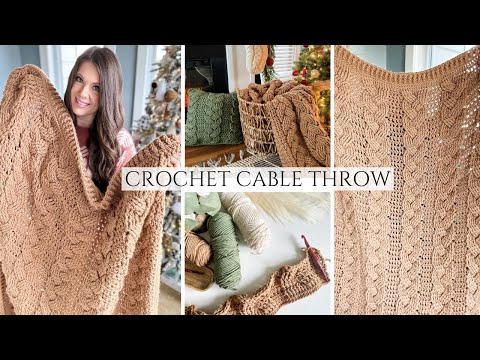 Cozy Cable Throw Crochet Pattern - Cable Blanket Pattern - Crochet Cables - Chunky Throw Blanket