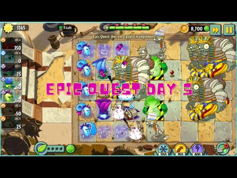 [Plants vs Zombies 2] Epic quest: Ancient Egypt Entanglement - Day 5