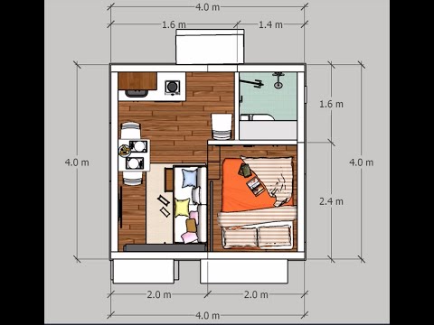 4x4 meters Small House Design / Tiny House Design / Minimalist House Design  (16 sqm)  (169 sqft)