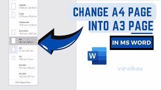 How to Change Page Size from A4 to A3 in Word | Customize Your Document Dimensions