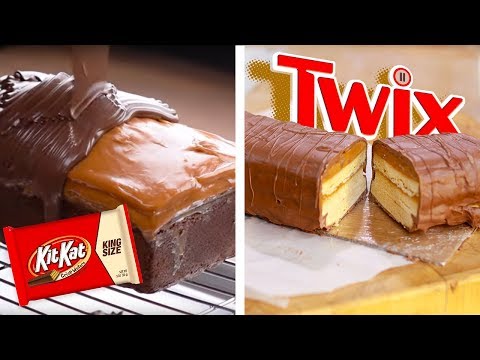 DIY Giant Twix Candy Bar & KitKat Chocolate Bar Bites!! | Dessert Recipes and Food Hacks by So Yummy