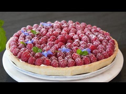 Almond Raspberry Tart with Chestnut Cream and Mascarpone