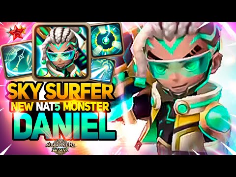 First Battles with NEW LIGHT SKY SURFER DANIEL in Summoners War