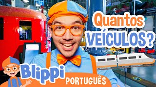 Quantos Veículos no Museu dos Transportes? 🚂 Melhores Episódios do Blippi🟠 Vídeos Educativos