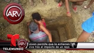 Una joven en Colombia se deja enterrar viva