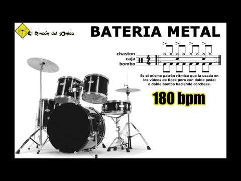 Bateria metal 180 bpm doble bombo binario