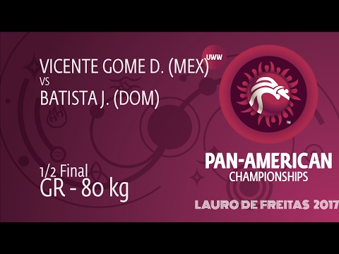 1/2 GR - 80 kg: J. BATISTA (DOM) df. D. VICENTE GOME (MEX) by TF, 8-0