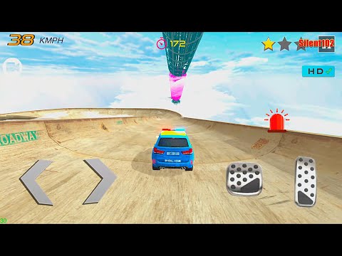 Mega Ramp Police Car Stunt on Impossible Tracks 2020 #2 - Android Gameplay