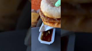 Dipping my Sausage Egg McMuffin in syrup 😋 | McDonald’s breakfast