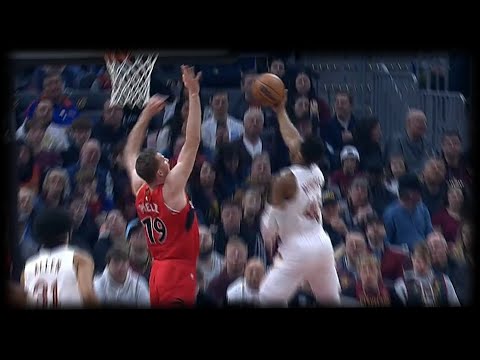Jakob Poeltl swats away Donovan Mitchell - Raptors vs Cavs | Feb 26, 2023
