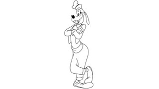 How to draw Goofy - Easy step-by-step drawing lessons for kids