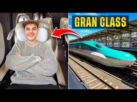 Grand Class (highest class) on the green Shinkansen train through Japan! 🇯🇵
