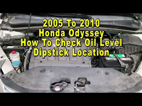 Honda Odyssey How To Check Oil Level - Dipstick Location - 2005 2006 2007 2008 2009 & 2010