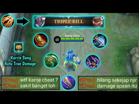FIX SUDAH KALAU KARRIE RATUNYA TRUE DAMAGE ! CHOU TANK PUN BENAR-BENAR TIDAK ADA ARTINYA ! MLBB