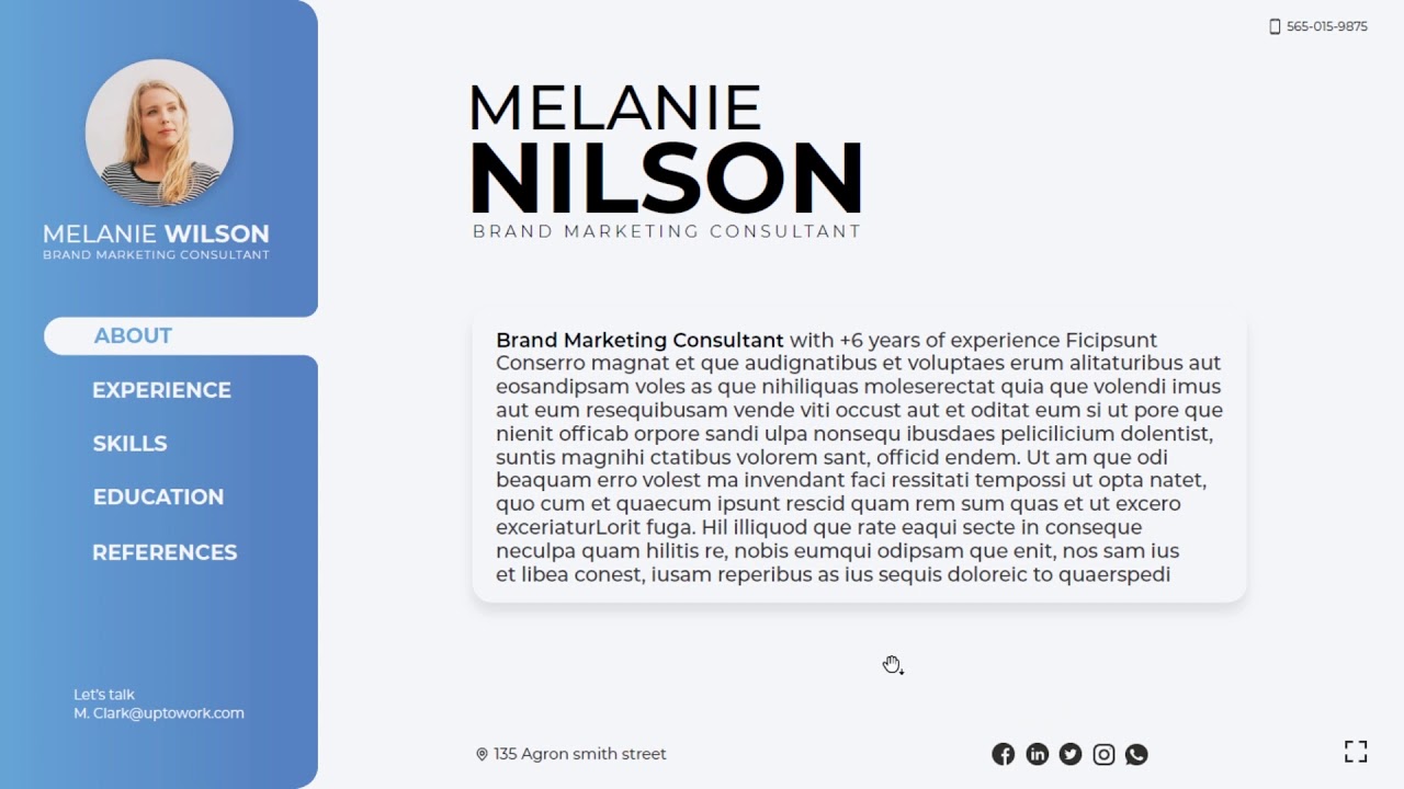 (Melanie) Interactive Resume Template