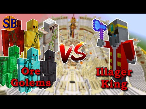 Illager King (Illager+) VS Ore Golem (Extra Golem) | Minecraft Mob Battle