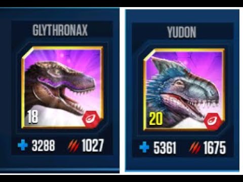 GLYTHRONAX BATTLE YUDON II Jurassic World The Game II Dinosaurs Game