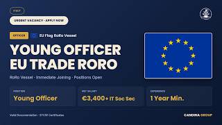 EU Young Officer | Roro Vessel EU Trade | 3.400€ Net Plus Italian Soc 