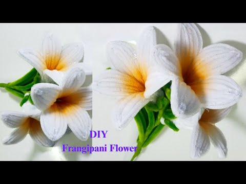 DIY Frangipani Flower | Plumeria flower | how to make beautiful Frangipani flower or Plumeria flower