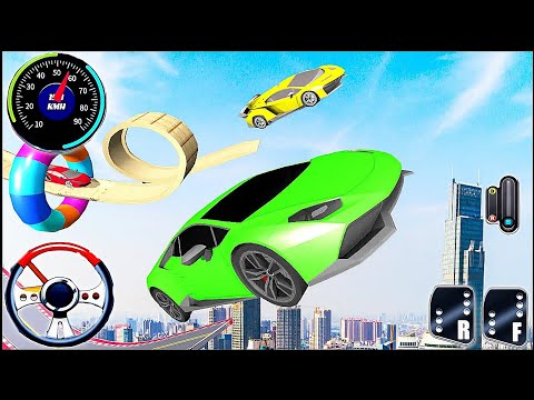 Impossible Stunt Car Tracks 3D: Green Car Driving Stunts Levels 13 & 14- Android GamePlay