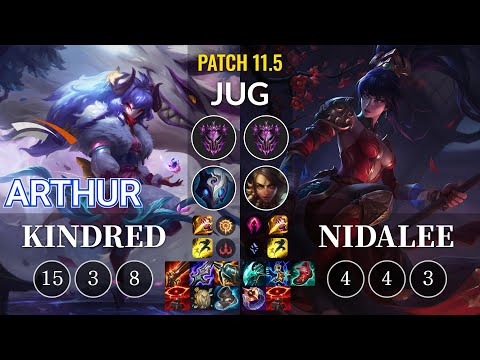 HLE Arthur Kindred vs Nidalee Jungle - KR Patch 11.5