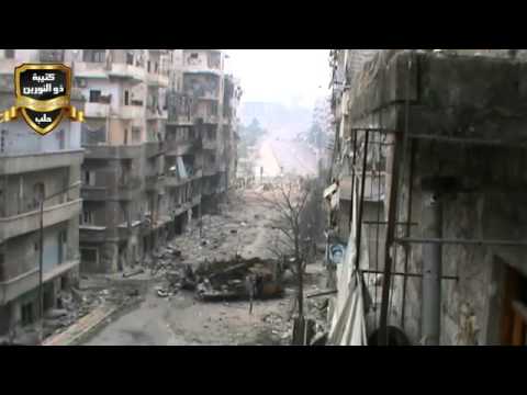 استهداف حاجز ملعب الحمدانية التابع لقوات النظام من قبل كتيبة ذو النورين في الحمدانية في محافظة حلب