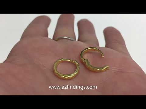 Gold Plated Sterling Silver Huggie Hoop Earrings-13 mm