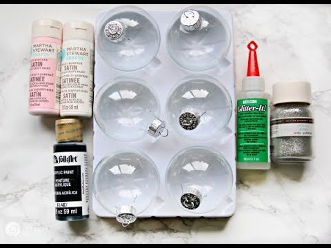 How to Make Glitter & Painted Holiday Glass Ornaments