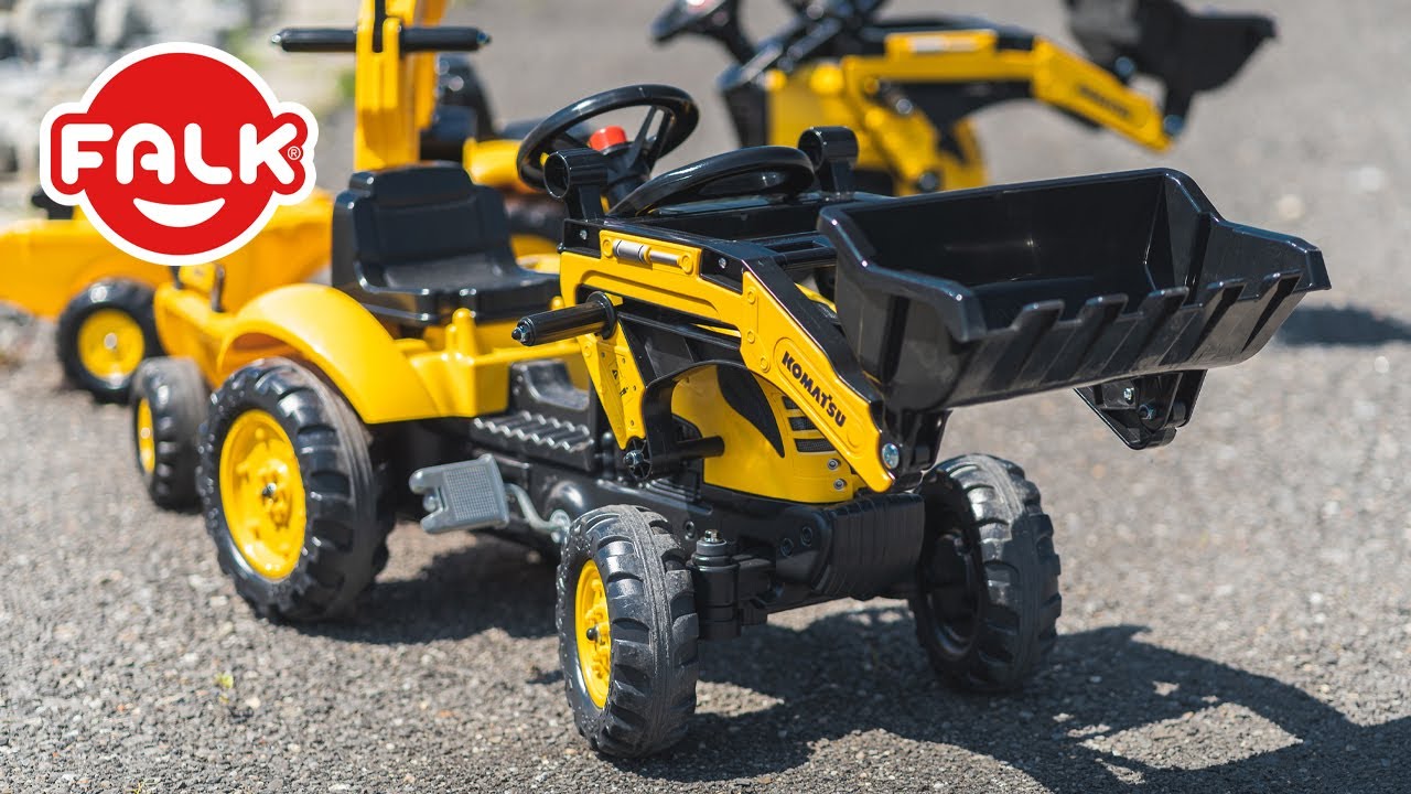 FALK – Šliapací traktor Komatsu Pedal backhoe s vlečkou a nakladačom