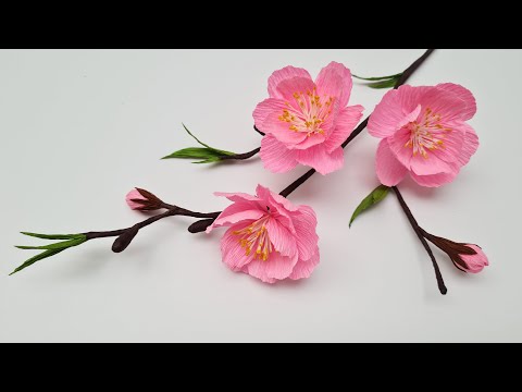 How To Make Peach Blossom Paper Flower #2 / Paper Flower / Góc nhỏ Handmade