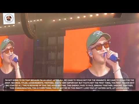 Namjoon's Speech About Grammys 2022 At PTD Las Vegas Concert ( Full Of Emotions 😭 )