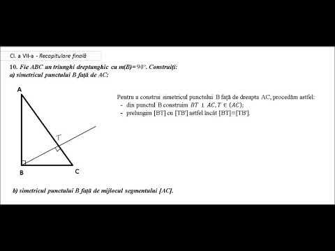 Cl a VII-a - Recapitulare finală - Pb  10a - simetricul unui punct fata de o dreapta