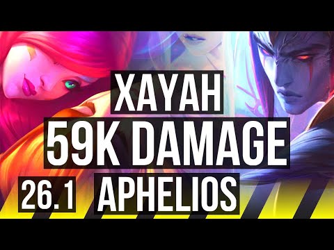 XAYAH & Rell vs APHELIOS & Leona (ADC) | 59K damage | KR Grandmaster | 26.1