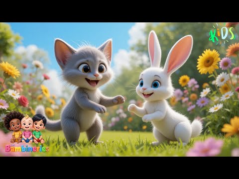 Un Petit Chat Gris 🐈 🐇 | Chanson Enfantine Drôle et Mignonne 🎶