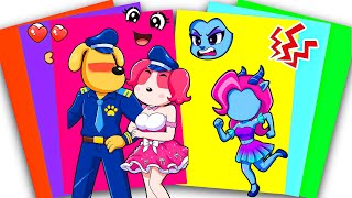 [PaperDIY] SHERIFF LABRADOR Chooses PAPILLON to Date Dr ANTEL JEALOUS Freaks Out | Sticker Book DIY