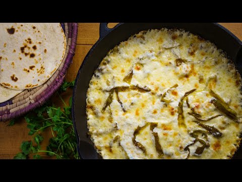 Queso Fundido with Mushrooms and Hatch Green Chile