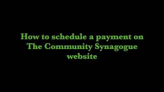 Set Payment Schedule Instructions
