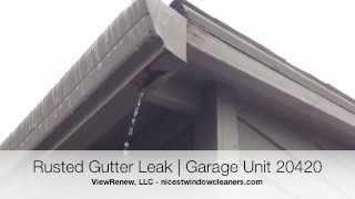 preview picture of video 'Rusted Gutter Leak | Gutter Cleaning Aloha, Oregon - ViewRenew, LLC'
