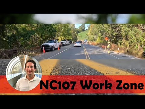 NC107 Work Zone Between Cashiers and Cullowhee, North Carolina