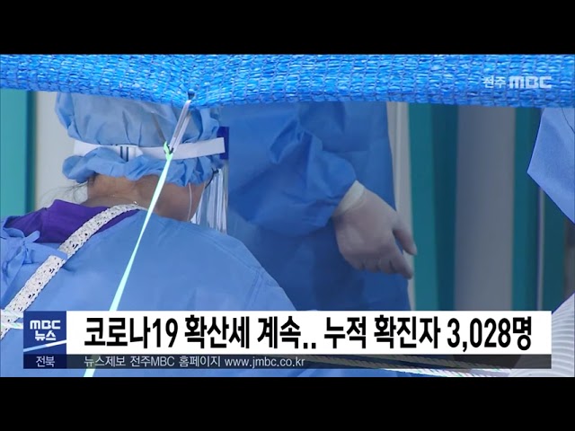 코로나19 확산세 계속 누적 확진자 3,028명