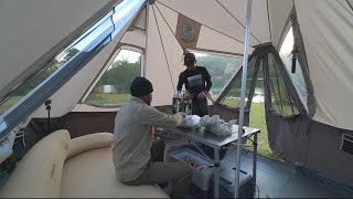 LUXURY Tent Camping + Cooking Steak + Winter Temps !!