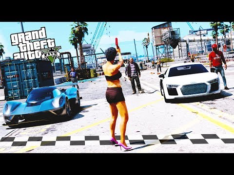GTA 5 MOD GANGSTER LIFE: CLANDESTINE RACES WITH THE AUDI R8 V10😜 #67